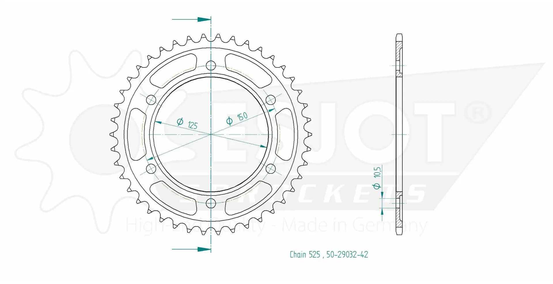 [50-29032-42] CORONA ALUMINIO SX65 4 51-13025-49BP ESJOT