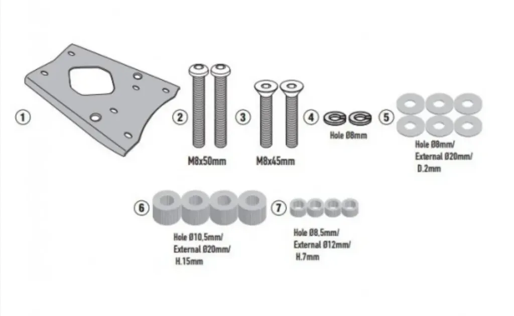 KIT ANCLAJE SR7602 GIVI