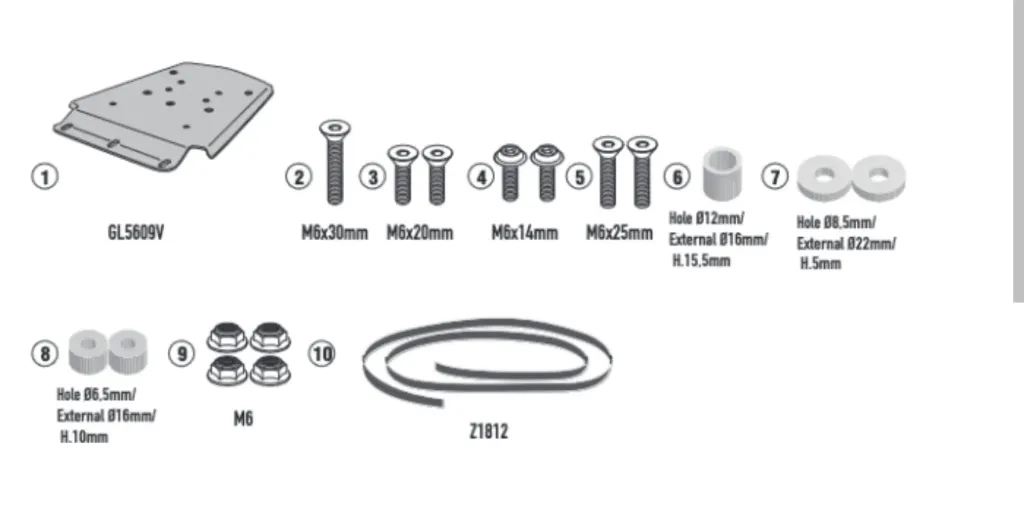 KIT ANCLAJE SR9262 GIVI