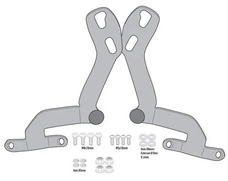 KIT MONTAJE PARABRISA (CUPULA) AL6416A GIVI