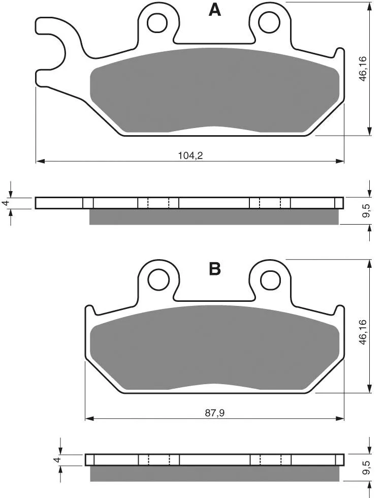 PASTILLA FRENO 033-S3-CUT GOLDFREN
