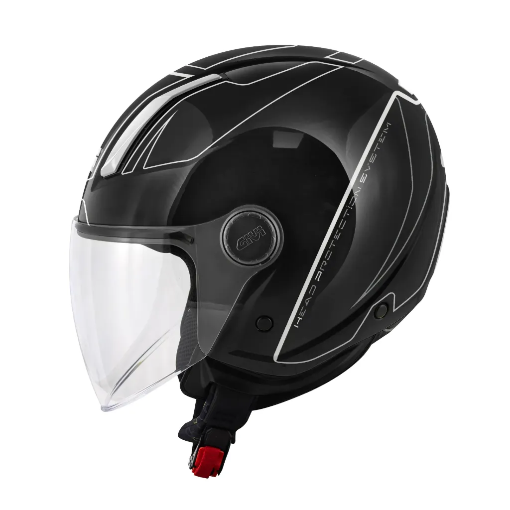 CASCO DEMI JET H11.7 NEGRO/BLANCO GIVI