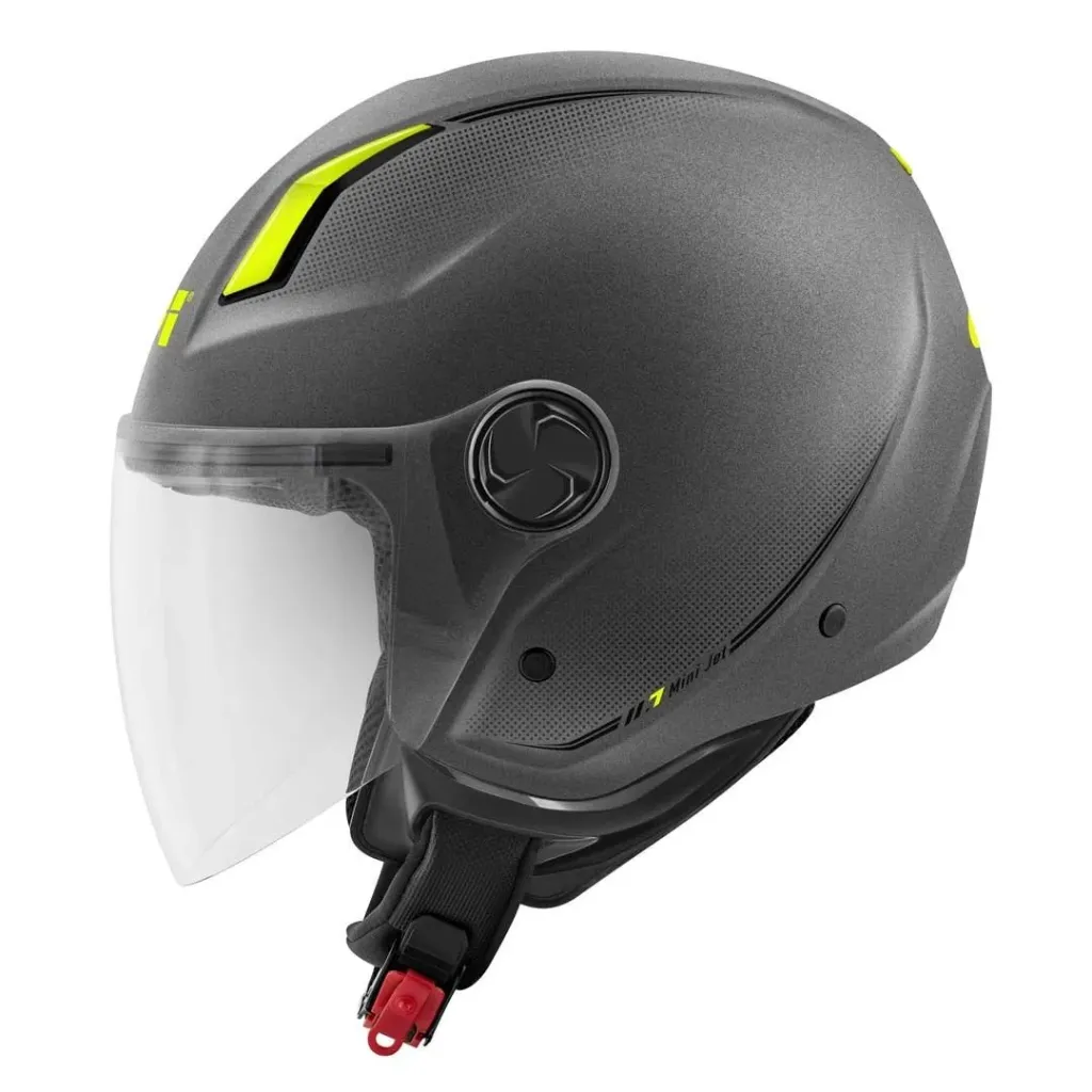 [H117BG76853] CASCO DEMI JET H11.7 TITANIO/AMARILLO GIVI (XS)