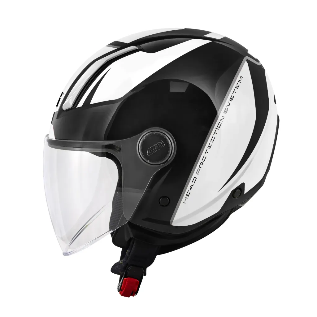 CASCO DEMI JET H11.7 NEGRO/BLANCO/GRIS GIVI