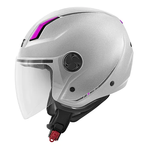CASCO DEMI JET H11.7 SILVER/FUCSIA GIVI
