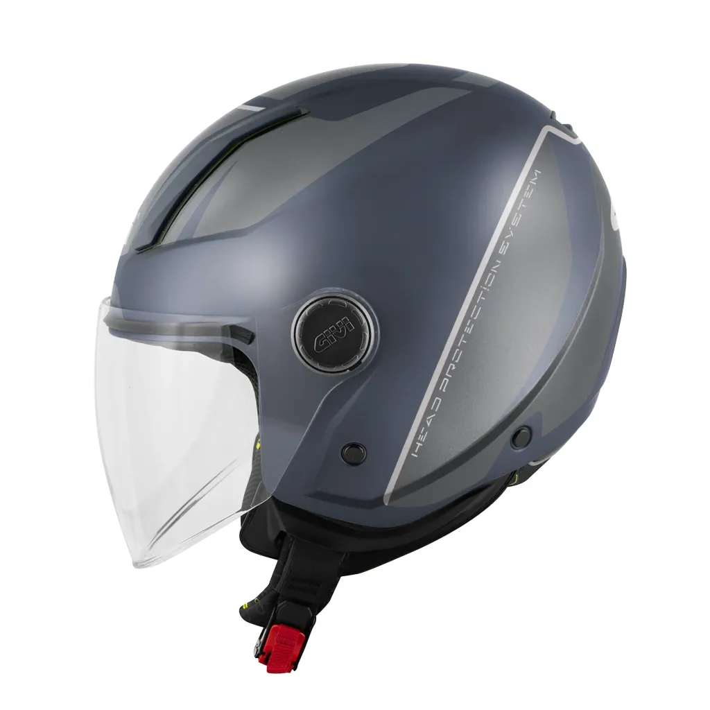 CASCO DEMI JET H11.7 TITANIO/SILVER GIVI