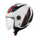 CASCO DEMI JET H11.7 BLANCO/NEGRO/ROJO GIVI