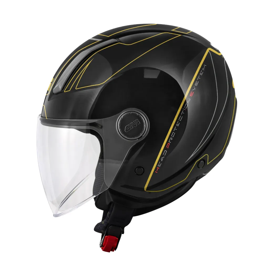 CASCO DEMI JET H11.7 NEGRO/DORADO/TITANIO GIVI