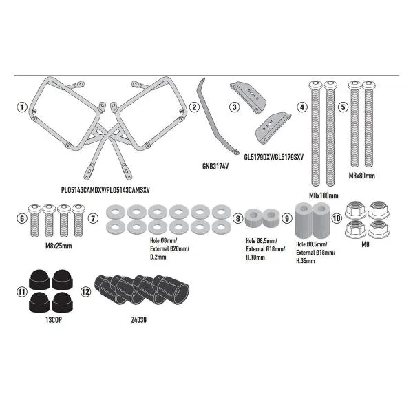 KIT DE ANCLAJE LATERAL PLO5143MK GIVI