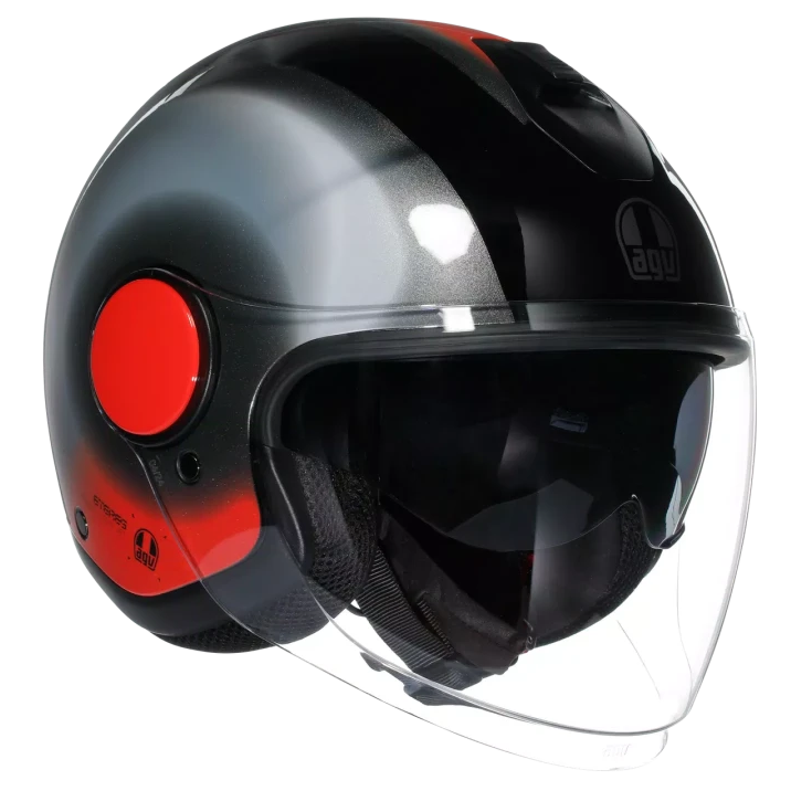 CASCO ETERES E2206 LEVANTO BLACK/SILVER/RED 2118468001 AGV