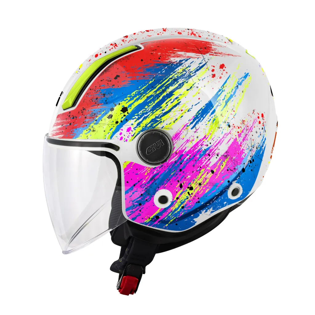 [H117FXYWB55] CASCO DEMI JET H11.7 NEGRO/BLANCO GIVI (S)