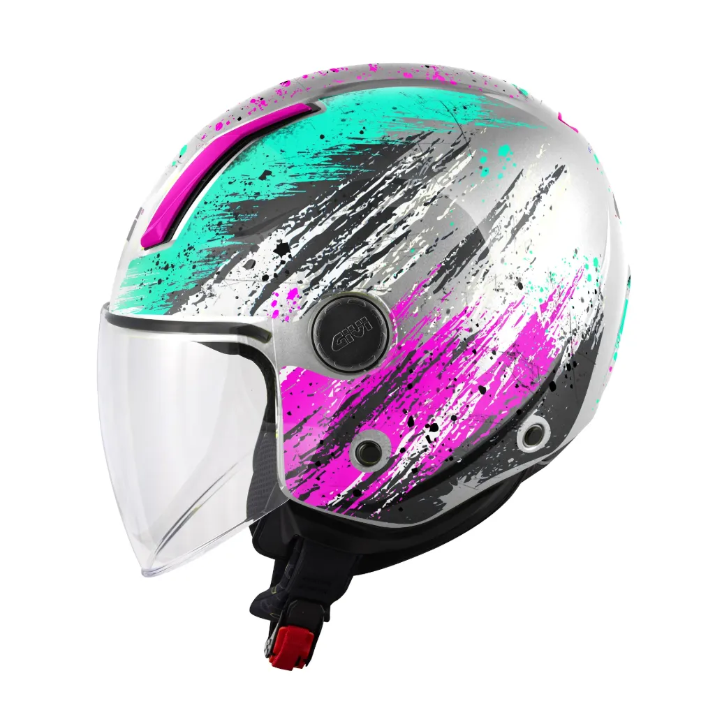 [H117FXYSP55] CASCO D-JET H11.7 OXYGEN GRIS/TURQUESA/NEGRO/FUSCIA GIVI (S)