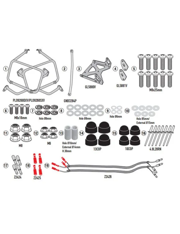 [PLO9260MK] KIT ANCLAJE LATERAL PLO9260MK GIVI