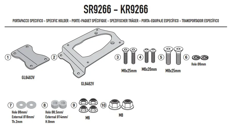 KIT ANCLAJE  PLO9260MK GIVI