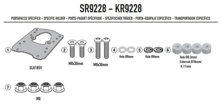 KIT ANCLAJE SR9228 GIVI