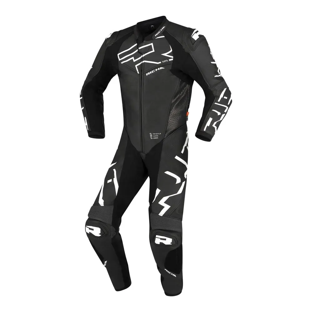 TRAJE DE CUERO STRADALE GP RICHA BLACK/WHITE