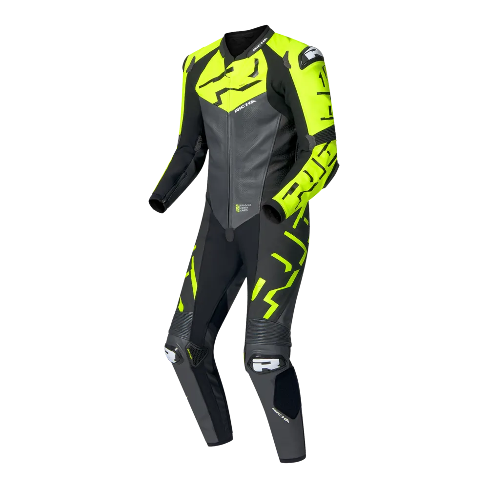 [6STRA-2650] TRAJE DE CUERO STRADALE GP RICHA YELLOW/GREY